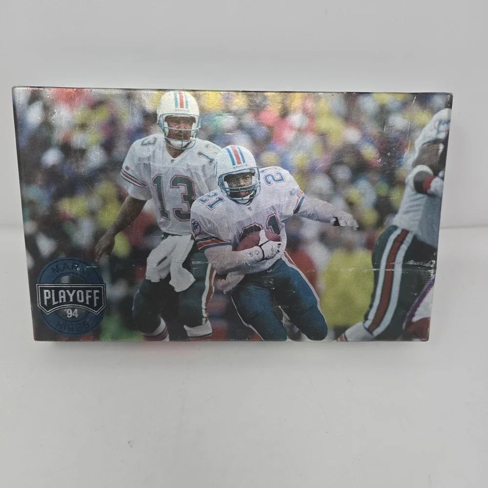 1994 Playoff Football Card Display Box with‎ Around 100 Cards.